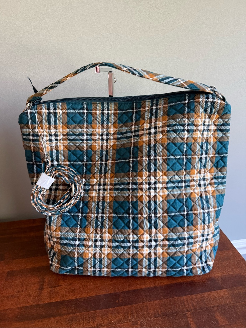 VERA BRADLEY Oversized Hobo Shoulder Bag Orchard Plaid
